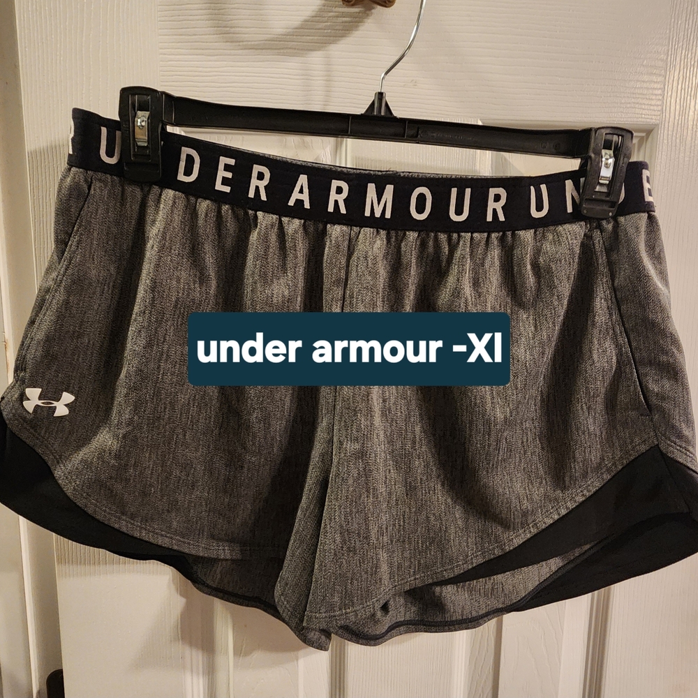 Under Armour Women's Black and Gray Athletic Shorts